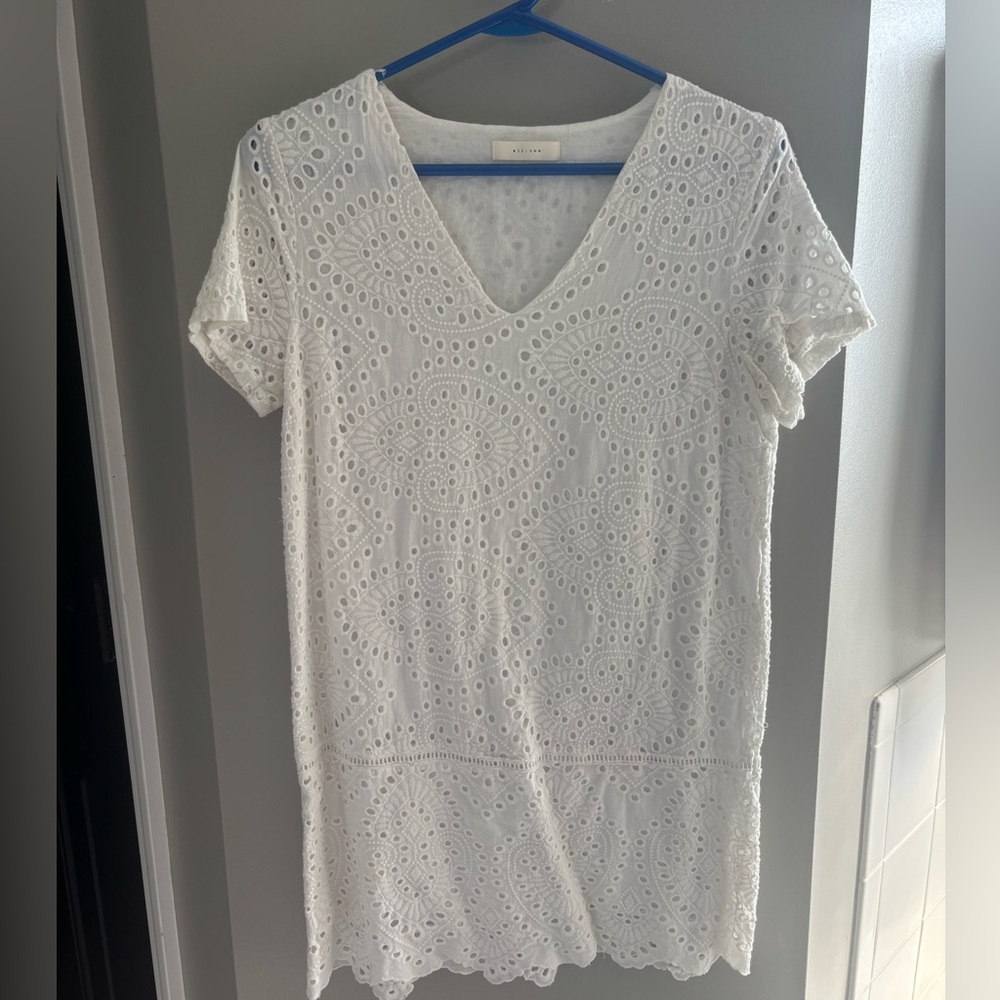 Elegant White Eyelet Dress